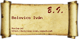 Belovics Iván névjegykártya