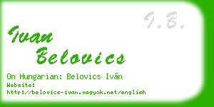 ivan belovics business card